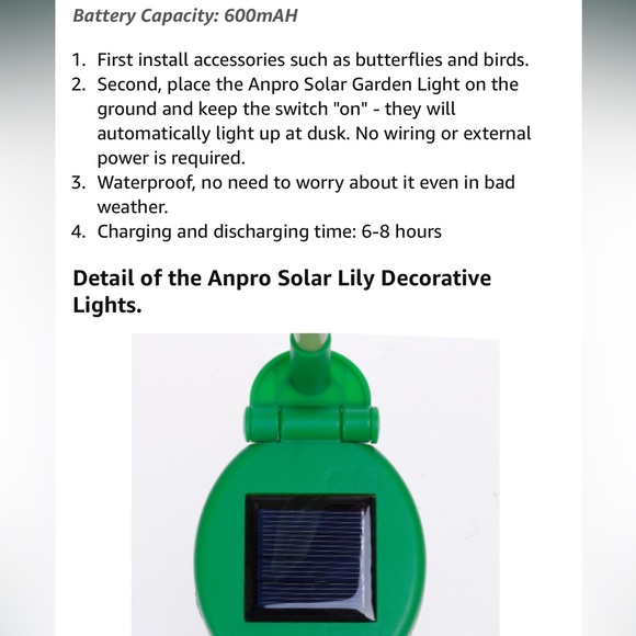 Anpro Outdoor Solar LED 2-pack of 3 Flowers Garden Lights Waterproof - Picture 12 of 16